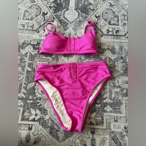 L. A. Hearts Hot Pink High Waisted Bikini